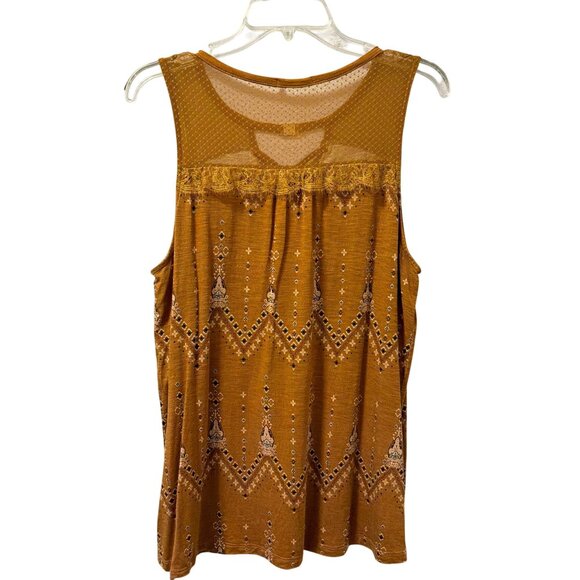 Maurices Sleeveless Boho Tank Top Sz 1X With Lace & Keyhole Detail Top - Picture 10 of 12